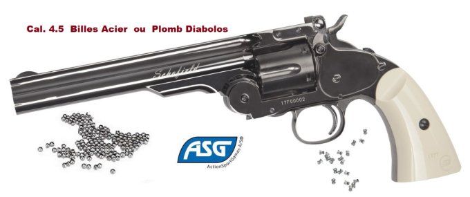 Revolver  schofield  6’’  gris / Cal 4.5 Bille Acier