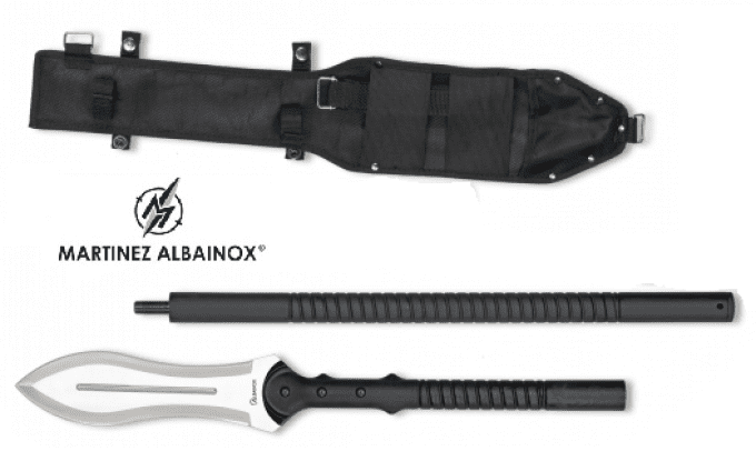 Lance Epieu de chasse manche alu  noir avec Etui cordura