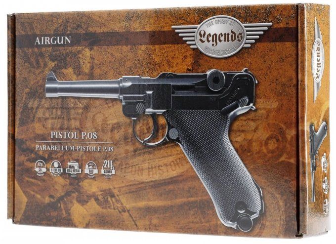 Pistolet  LEGENDS  P.08  Blowback «  Airguns »  Co2  Billes Acier Cal 4.5