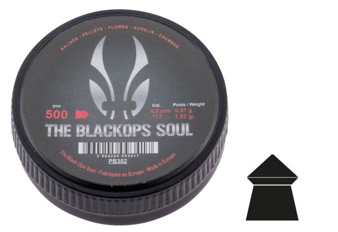 Plombs The Black Ops  « Tête POINTUE » Cal 4.5 mm