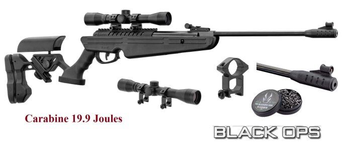 Pack  Carabine à Plombs B.O. noir Cal 4.5 mm  - de 20 Joules 