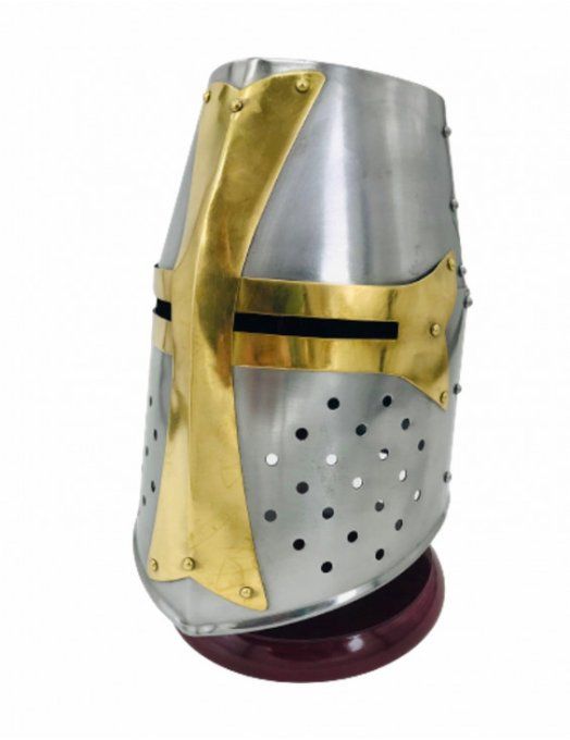 Casque  Templier croix laiton