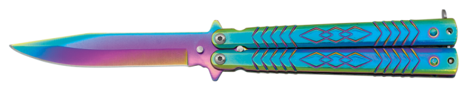 Couteau PAPILLON lame de 10.30 « RAINBOW  » couleur Arc en Ciel