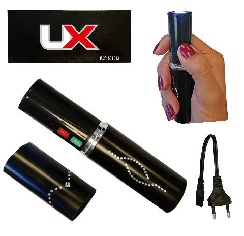 Shocker electrique 2.000 000 Volts forme rouge a lèvre Noir avec Lampe Led