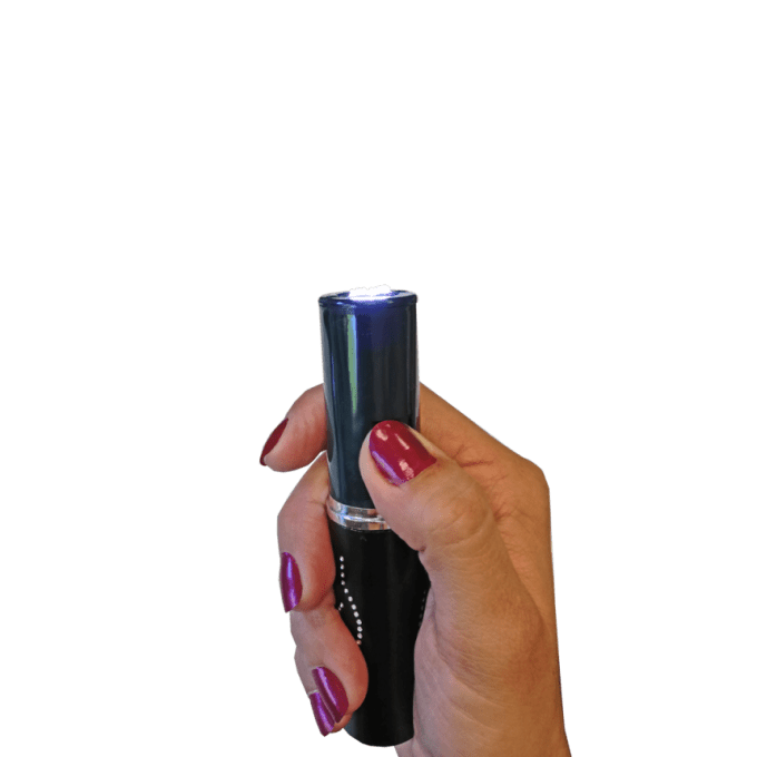 Shocker electrique 2.000 000 Volts forme rouge a lèvre Noir avec Lampe Led
