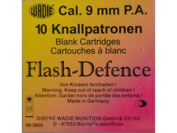 Cartouches de Défense FLASH  Cal. 9 mm PAK Pistolet