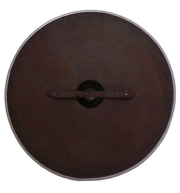 Grand Bouclier rond en bois