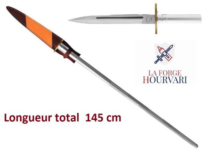 Epieu de chasse Hourvari le traqueur 25 cm Gris  avec Etui cuir