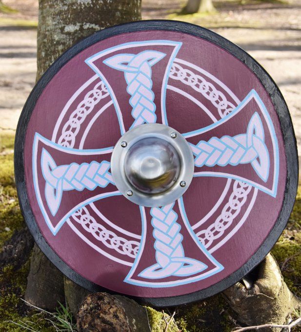 Bouclier vikink avec motif croix celtique 61 cm