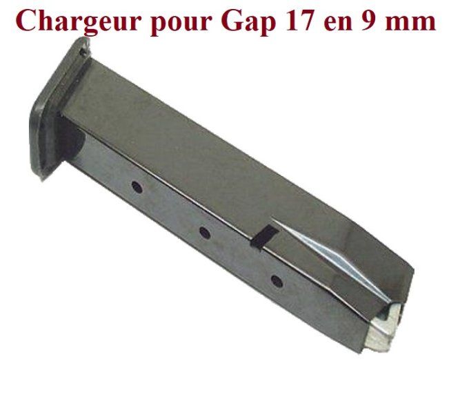 Chargeur seul pour Pistolet Gap 17  en Cal 9 mm