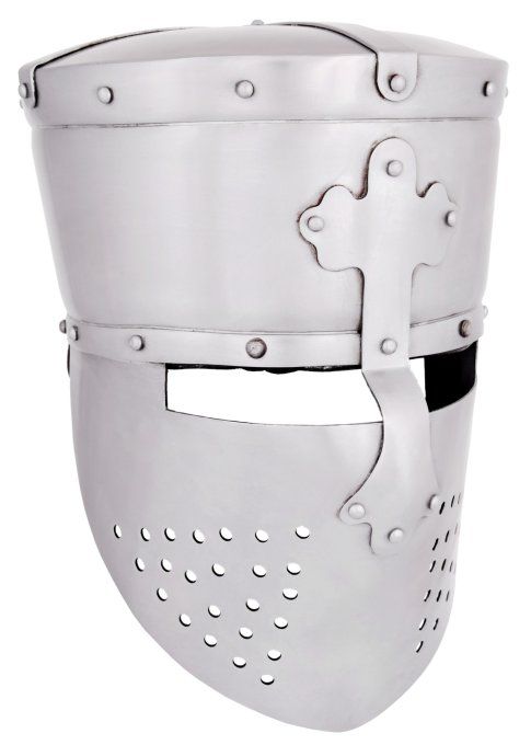 Casque de Croisé, de Templier ( Chrome ) en acier