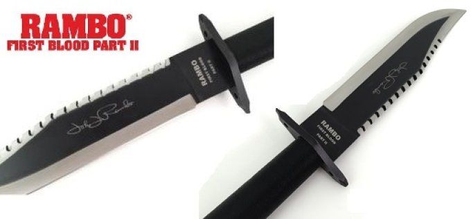 COUTEAU de Survie Rambow II avec étui Cuir
