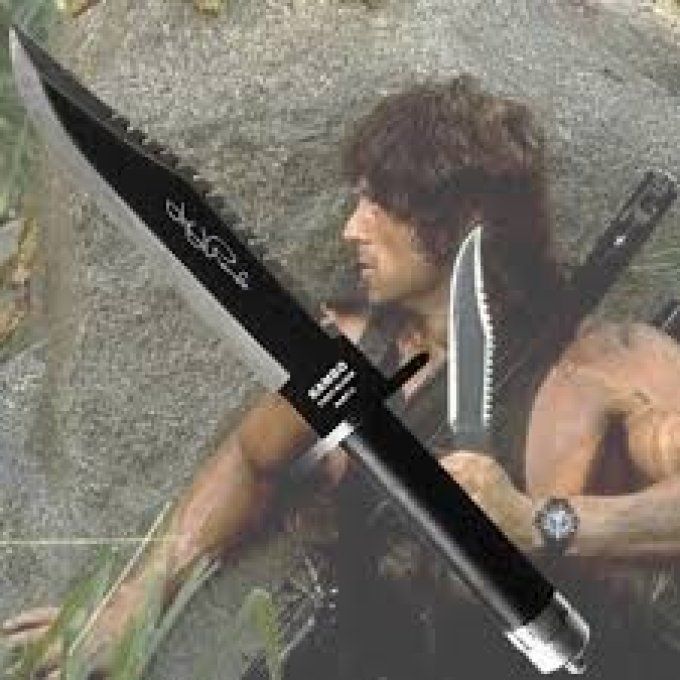 COUTEAU de Survie Rambow II avec étui Cuir