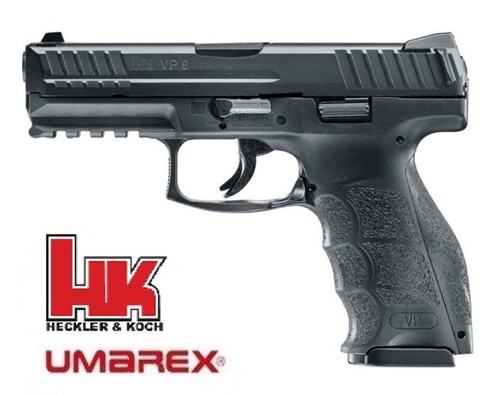 Pistolet  HK  VP9 Black «  Airguns »  Co2  Billes Acier Cal 4.5
