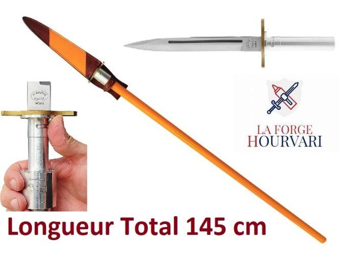 Epieu de chasse Hourvari le traqueur 25 cm Orange  avec Etui cuir