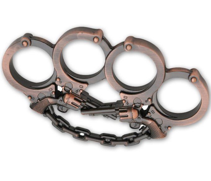 Poing Américain Sherif revolver et menotte