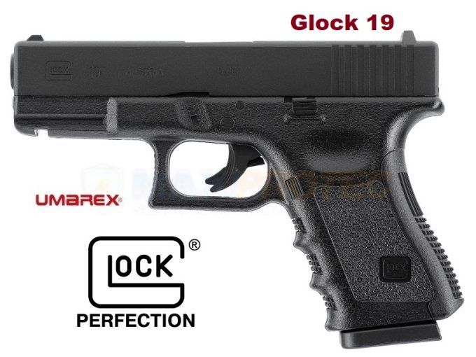 Pistolet  Glock 19  «  Airguns »  Co2  Billes Acier Cal 4.5