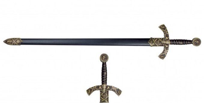Epée Templier avec fourreau noir de 110 cm