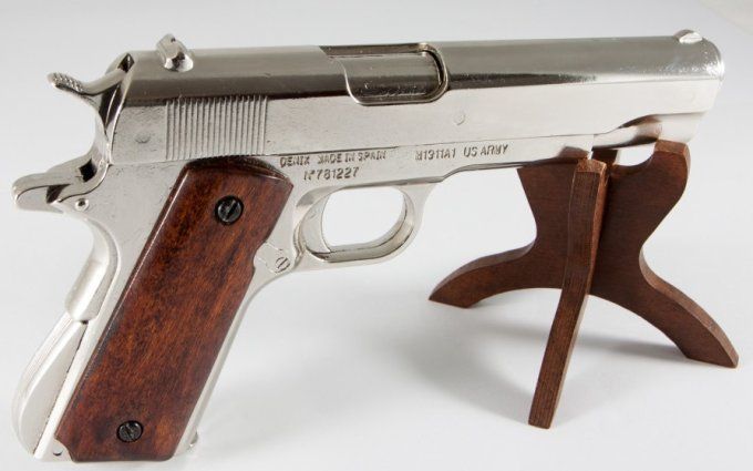 Réplique  pistolet 45 USA 1911 Chrome NON démontable