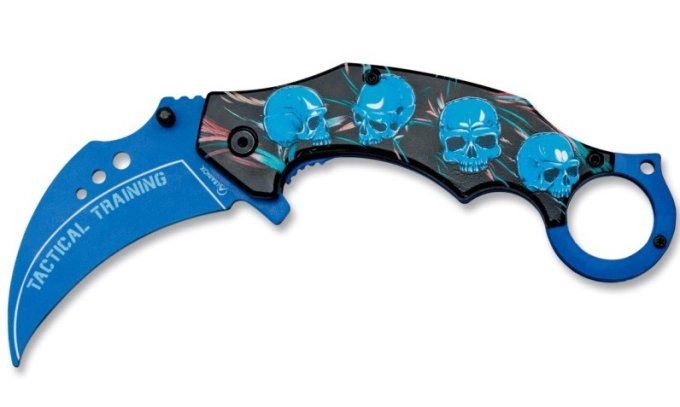 Couteaux Karambit tactical d’entrainement bleu