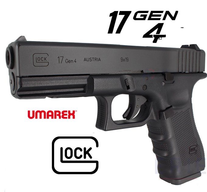 Pistolet  Glock 17 Gen4  «  Airguns »  Co2  Billes Acier Cal 4.5