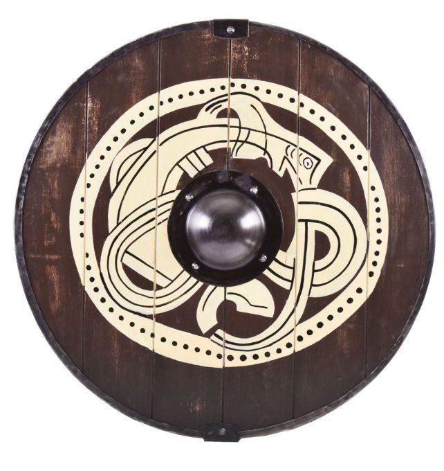 Bouclier vikink avec motif  l’animal à saisir 61 cm