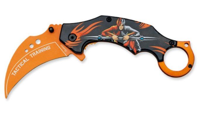 Couteaux Karambit tactical d’entrainement orange