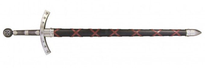 Epée Templière de la 7 ème croisade noir et rouge de 112 cm