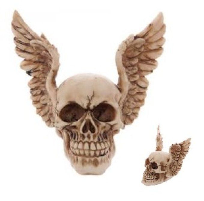 Crâne tête de mort ailes d’anges