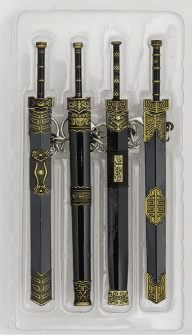 Lot de 4  Porte clés  épée droite