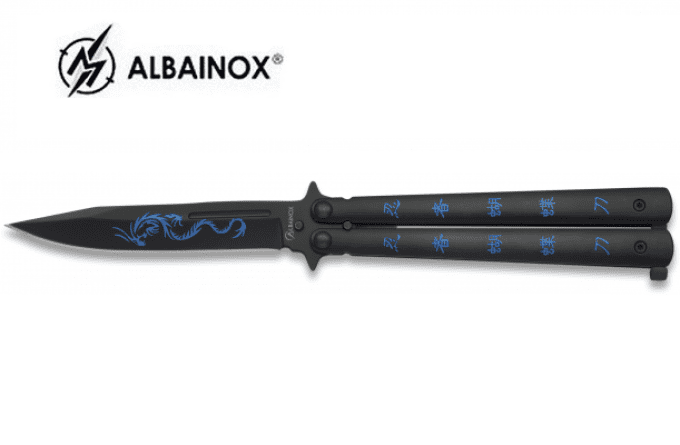 Couteau papillon Night Fighter II  manche Alu lame de 10.5 cm