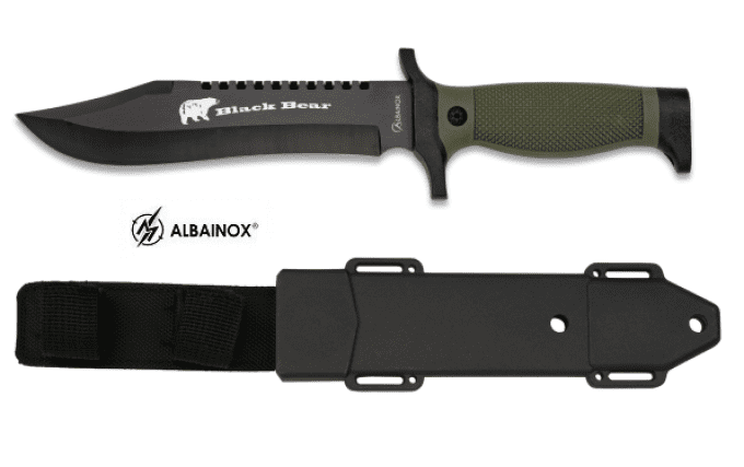 Couteau Tactical BLACK BEAR  Noir avec étui pour ceinture