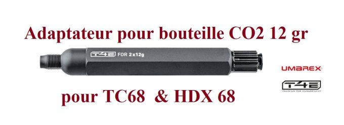 Adaptateur pour 2 bouteilles CO2 de 12 gr  pour TC68 & HDX68