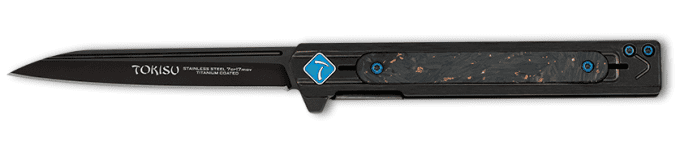 Couteau pliant noir carbone lame de 9.00 cm « TOKISU »