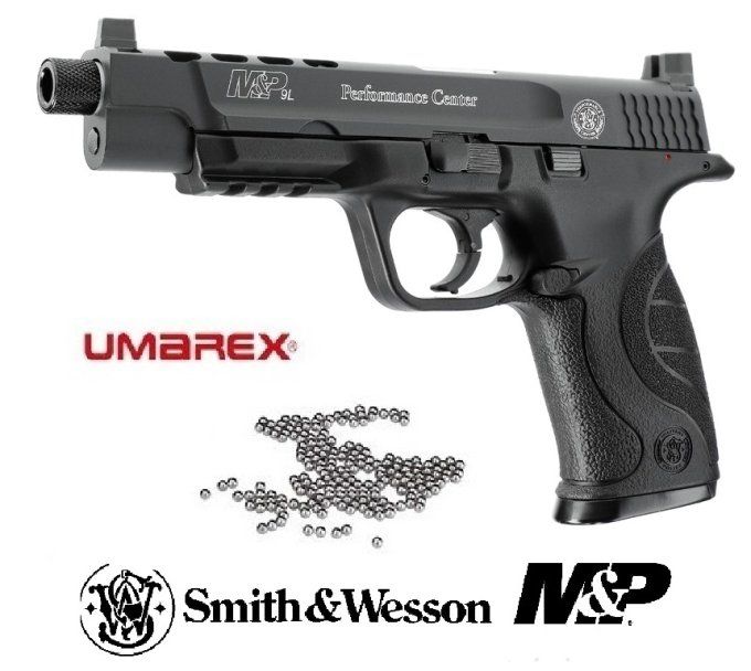 Pistolet S&W M&P9L Performance Center «  Airguns »  Co2  Billes Acier Cal 4.5