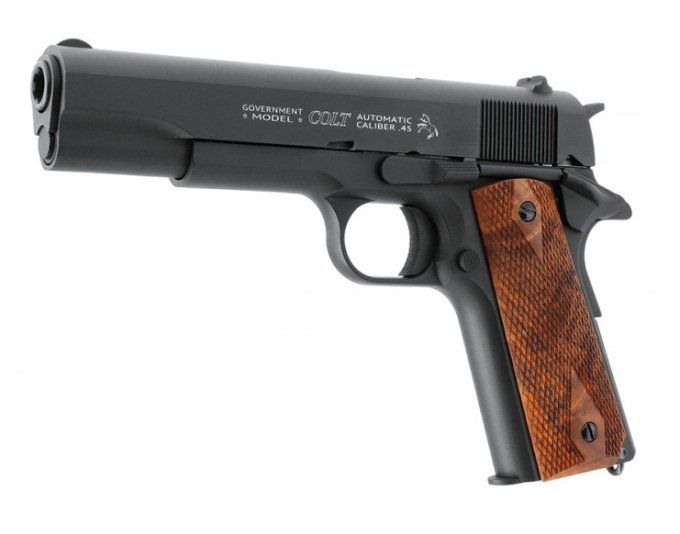 Pistolet  Colt 1911 classic Black Wood «  Airguns »  Co2  Billes Acier Cal 4.5