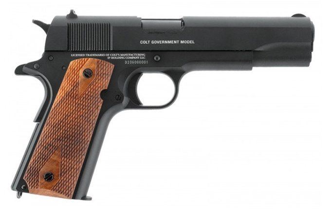 Pistolet  Colt 1911 classic Black Wood «  Airguns »  Co2  Billes Acier Cal 4.5