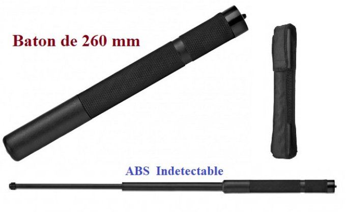 Matraque Telescopique ABS - black de 67 cm