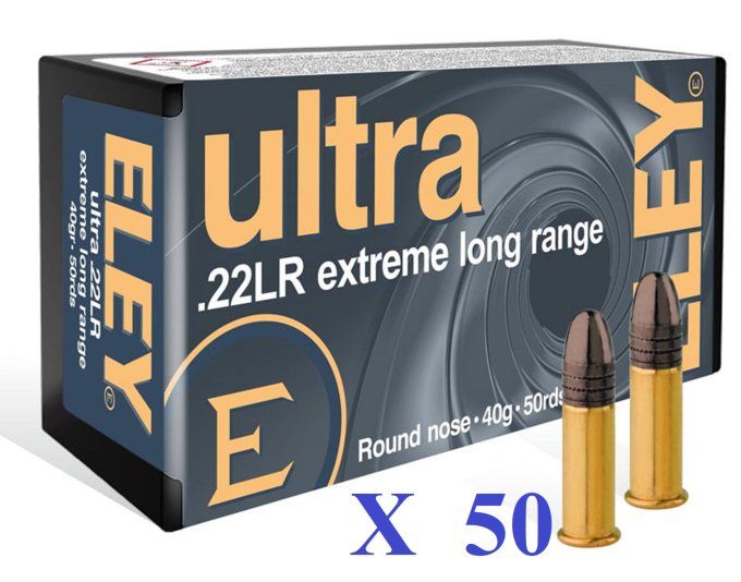 Cartouches 22LR ELEY  ULTRA Extrême long Range    boite de 50