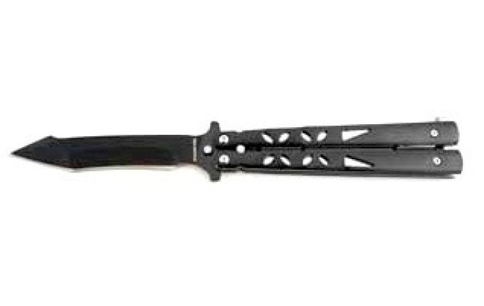 Couteau papillon  manche Alu  lame en Flèche de 10 cm