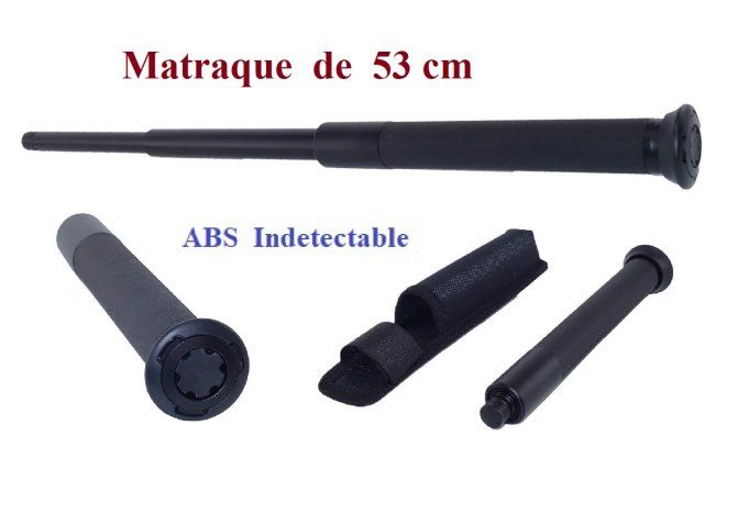 Matraque Telescopique ABS et alu black de 53 cm
