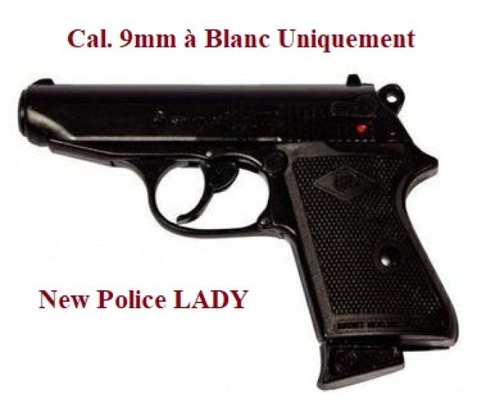 Pistolet new police lady bronze Cal. 9mm à blanc uniquement