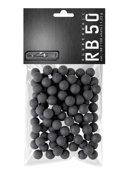 Sachet de 100 Billes caoutchouc Noire  Cal. 50