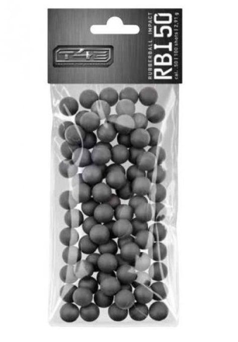 Sachet de 100 Billes caoutchouc noir Noyau en acier  Cal. 50