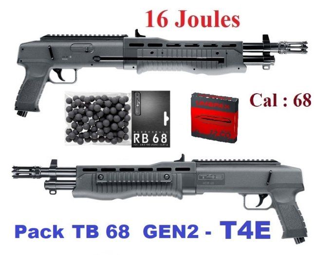 Pack prêt à tirer Fusil  T4E -  TB 68 GEN2  ( 16 joules)
