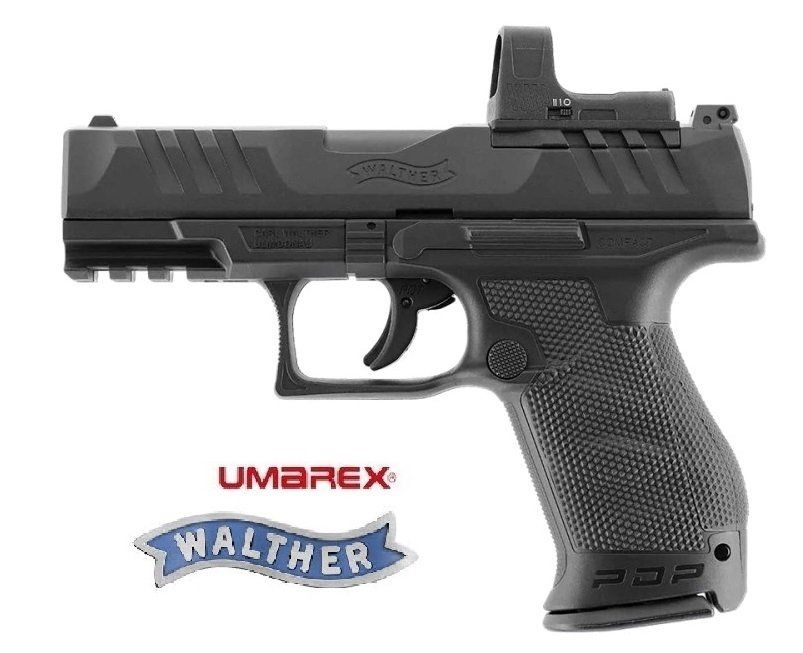 Pistolet  Walther PDP Compact 4’’ Combo avec point rouge «  Airguns »  Co2  Billes Acier Cal 4.5