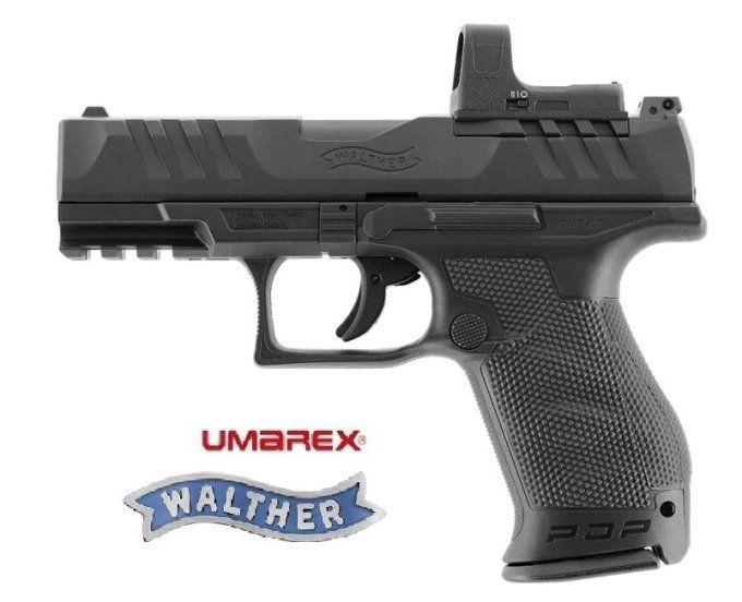Pistolet  Walther PDP Compact 4’’ Combo avec point rouge «  Airguns »  Co2  Billes Acier Cal 4.5