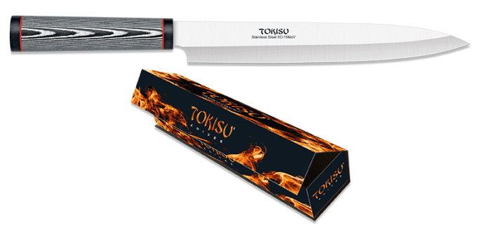 Couteau cuisine yanagiba noir lame de 22.80 cm « TOKISU »