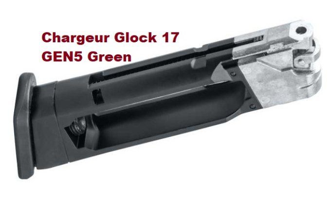 Chargeur pour Pistolet Glock 17 GEN5  Green -  Co2  Billes Acier Cal 4.5