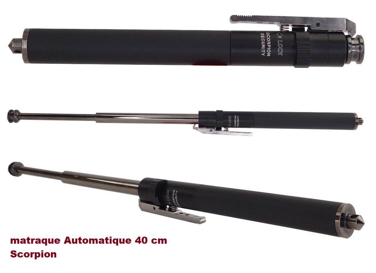 Matraque telescopique automatique Scorpion de 40 cm